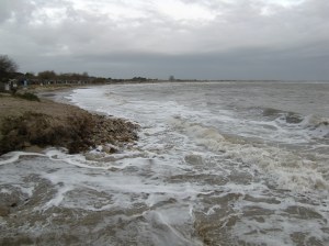 A moody sea at Studland yesterday